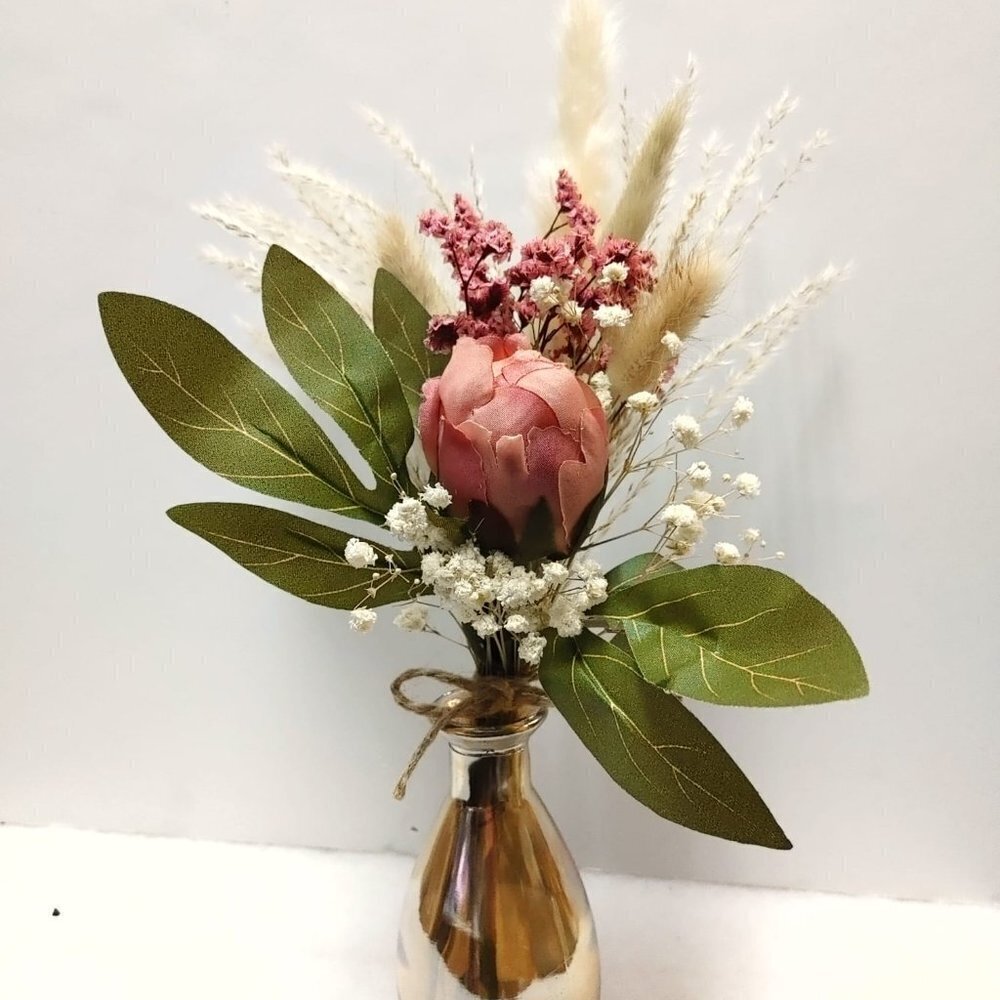 ⭐️2/$30 Vase Dried Flowers Bouquet, Hand made, Pampas Grass, artificial Flower